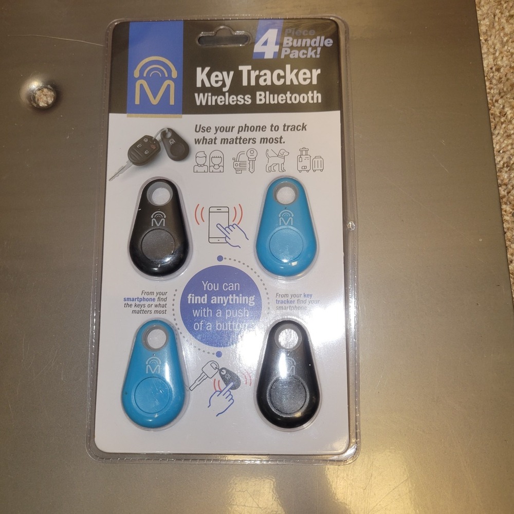 Key Tracker Wireless Bluetooth 4 Piece Bundle Pack‎ Phone Finder Locator New...